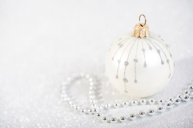 Soyut glitter arka plan üzerinde şenlikli Vintage Noel dekorasyon