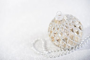 Soyut glitter arka plan üzerinde şenlikli Vintage Noel dekorasyon