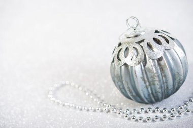 Soyut glitter arka plan üzerinde şenlikli Vintage Noel dekorasyon