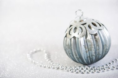 Soyut glitter arka plan üzerinde şenlikli Vintage Noel dekorasyon