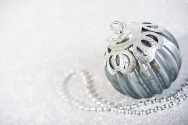 Soyut glitter arka plan üzerinde şenlikli Vintage Noel dekorasyon