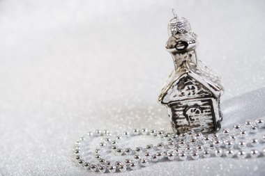 Soyut glitter arka plan üzerinde şenlikli Vintage Noel dekorasyon