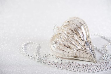 Soyut glitter arka plan üzerinde şenlikli Vintage Noel dekorasyon