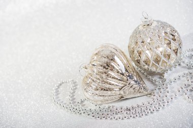 Soyut glitter arka plan üzerinde şenlikli Vintage Noel dekorasyon