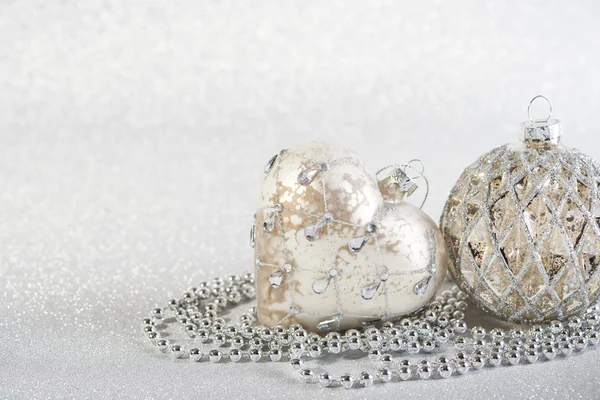 Soyut glitter arka plan üzerinde şenlikli Vintage Noel dekorasyon