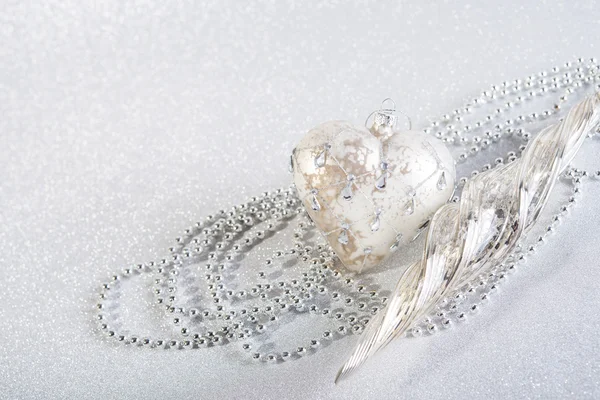 Soyut glitter arka plan üzerinde şenlikli Vintage Noel dekorasyon