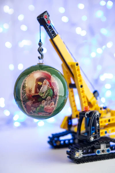 Christmas decoration. Toys for boys. on shining background — Stock Photo, Image