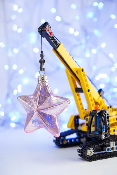 Christmas decoration. Toys for boys. on shining background — Stock Photo, Image