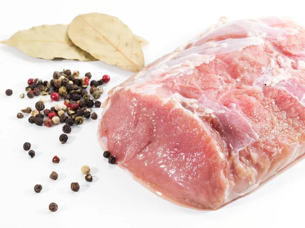 Carne fresca con spezie — Foto Stock