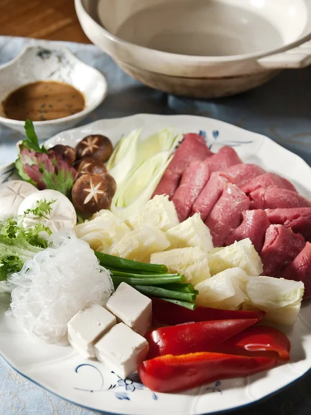 Japanse Sukiyaki schotel — Stockfoto