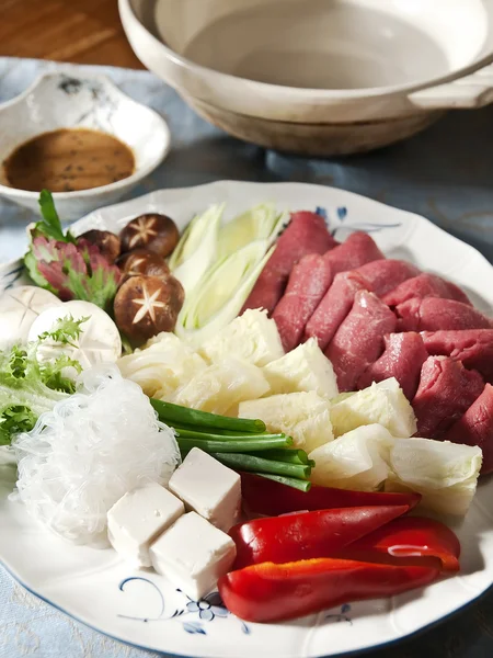 Japanse Sukiyaki schotel — Stockfoto