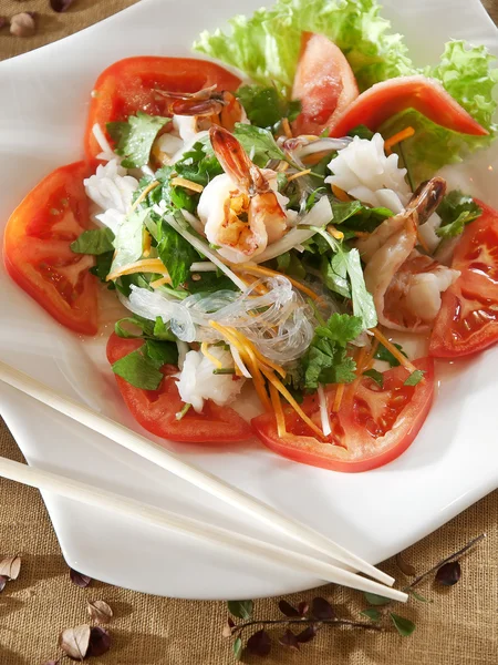 Spicy seafood salad in Thai style — Stock Photo, Image