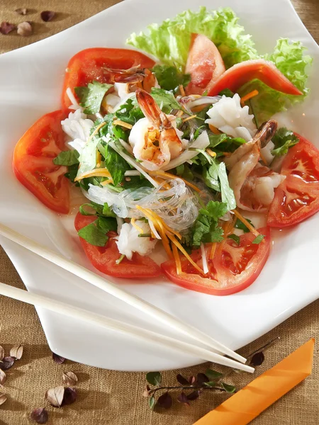 Spicy seafood salad in Thai style — Stock Photo, Image