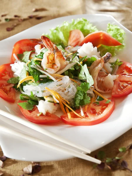 Spicy seafood salad in Thai style — Stock Photo, Image