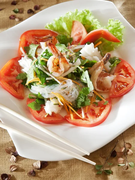 Spicy seafood salad in Thai style — Stock Photo, Image