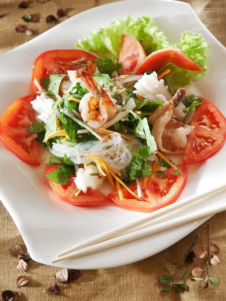 Spicy seafood salad in Thai style — Stock Photo, Image