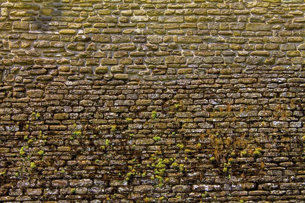 Ortaçağ eski tuğla duvar taş — Stok fotoğraf
