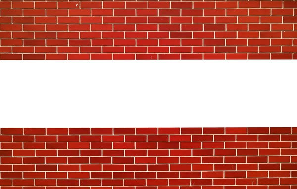 Стена из красного кирпича. горизонтальная линия с пробелами для текста — стоковое фото