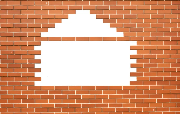 White hole in old wall, brick frame Stock Picture