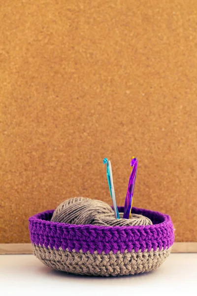 Lições de tricô crochê — Fotografia de Stock
