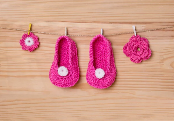 Knitted baby socks — Stock Photo, Image