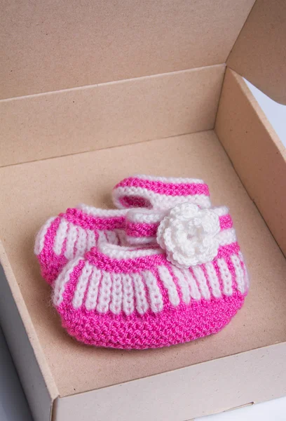 Tricô botas de bebê — Fotografia de Stock