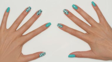 Tırnak tasarımı . Manikür tırnak boyası . 