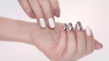 Nail design . Manicure nail paint .  clipart
