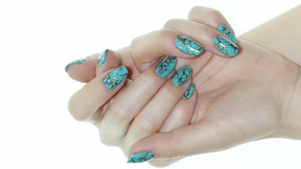 Diseño de uñas. Manicura pintura de uñas  . — Foto de Stock