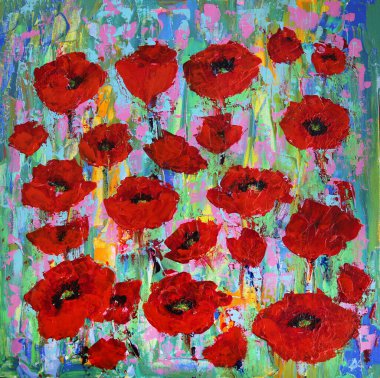 Kırmızı gelincikli resim.