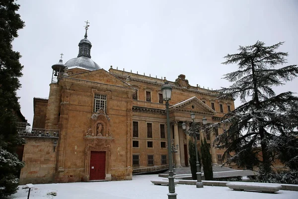 Nieve Salamanca Ciudad España Acontecimiento Muy Raro —  Fotos de Stock