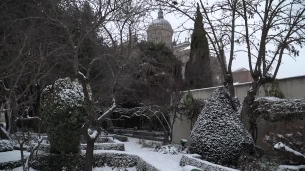 Neve Nella Città Salamanca Spagna Evento Molto Raro — Video Stock