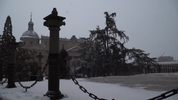 Neige Dans Ville Salamanque Espagne Est Événement Très Rare — Video