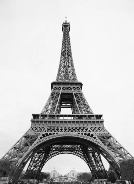 Paris Eiffel Tower Černobílá Retro Pohlednice Stylu — Stock fotografie