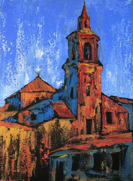 Pittura Arte Del Parroco Iglesia San Pedro Apstolo Nella Città — Foto Stock