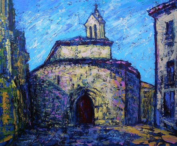 Art Painting Church San Marcos Iglesia San Marcos Salamanca City — Stock Photo, Image