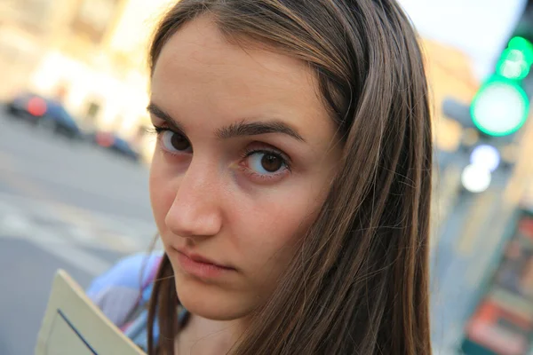 Városi Diáklány Portréja — Stock Fotó