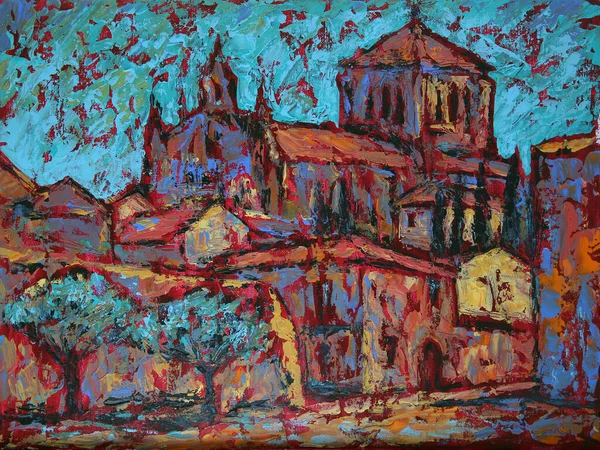 Schilderij Van Het Convento San Esteban Salamanca Spanje — Stockfoto