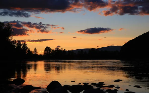 Prachtige Zonsondergang Rivier — Stockfoto