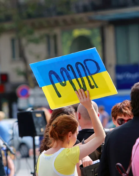 Protest manifestatie tegen oorlog in Oekraïne — Stockfoto