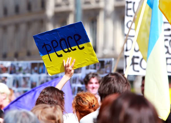 Protestkundgebung gegen Krieg in der Ukraine — Stockfoto