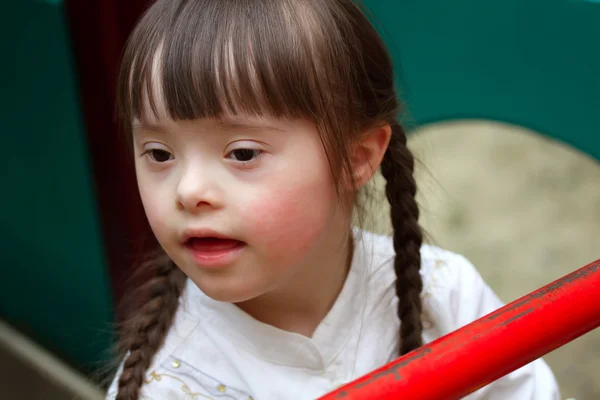 Portrait Beautiful Young Girl Playground — Stock Photo, Image