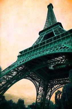 Eiffel Tower - retro postcard styled. clipart