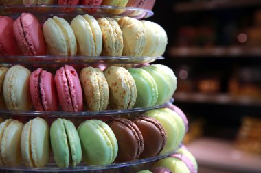 üst üste renkli lezzetli Kurabiye