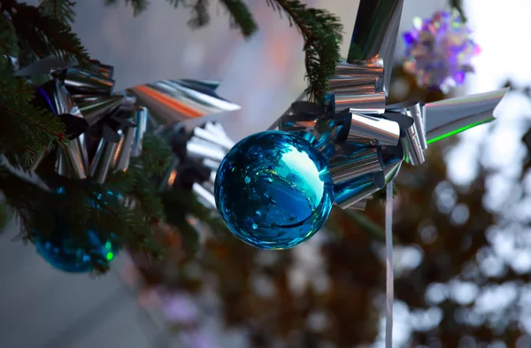 Closeup Shiny Ball Christmas Decoration — Stock Photo, Image