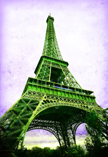 Eiffel Tower - retro postcard styled. — Stock Photo, Image