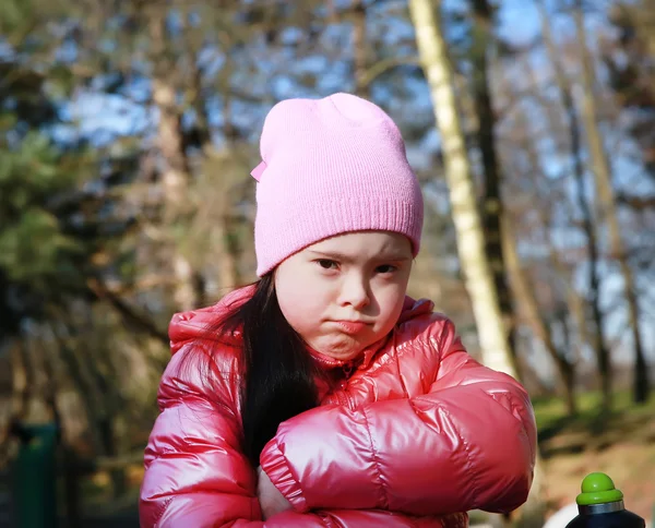 Portrait of beautiful girl on the playground — Stock Photo, Image