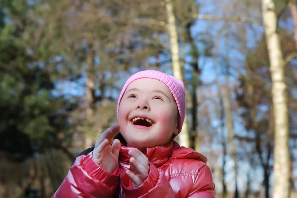 Portrait of beautiful girl on the playground — Stock Photo, Image