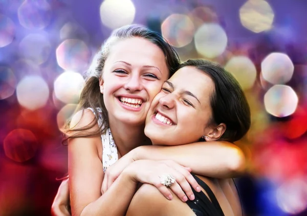 Estudantes meninas se divertindo — Fotografia de Stock