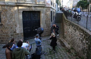 Montmartre Paris, Fransa'da 23.04.2015 üzerinde filme